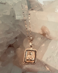 Vintage Inspired Mother Mary Pendant Necklace -  14k Yellow Gold