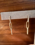 14k Gold and Pave Diamond Chain Link Dangle Earrings