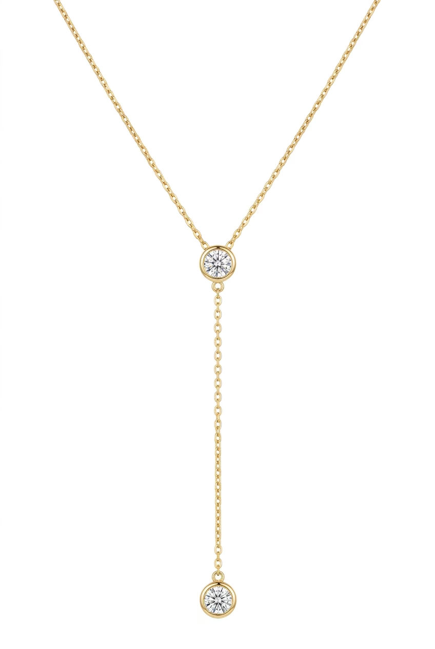 Cubic Zirconia Lariat Necklace