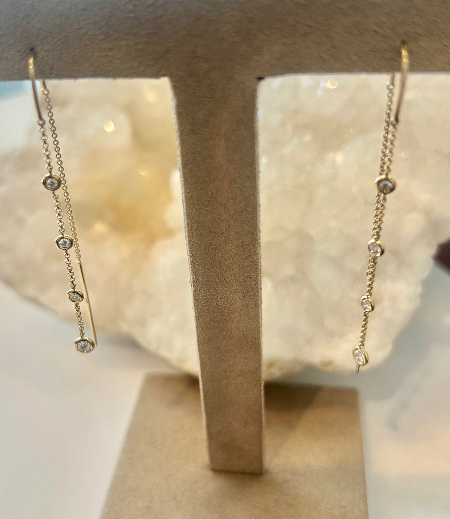 Diamonds By The Yard Threaded Earrings 14K