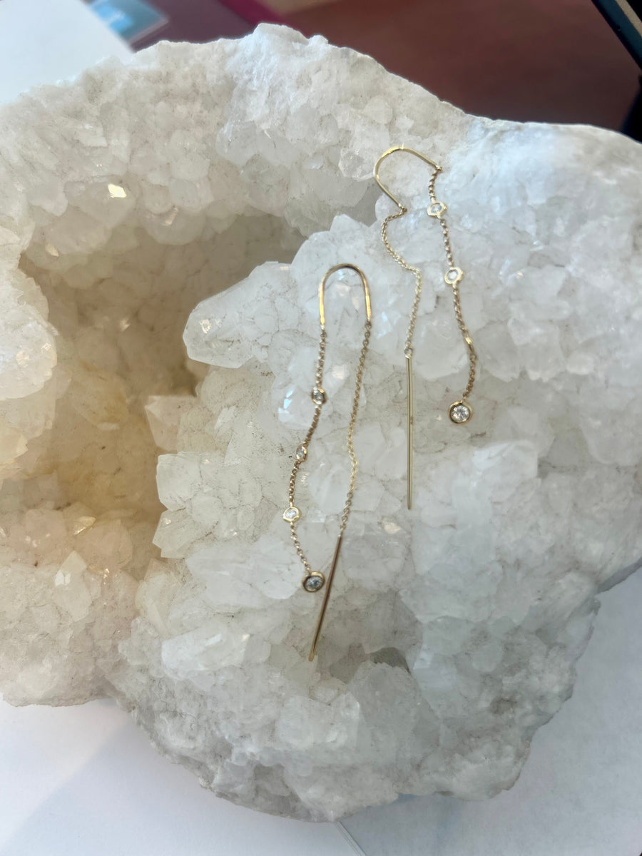 Diamonds By The Yard Threaded Earrings 14K