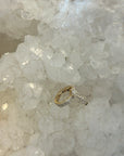 Double Row Diamond Huggies 14K Yellow Gold