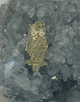 14k Yellow Gold Owl Pendant