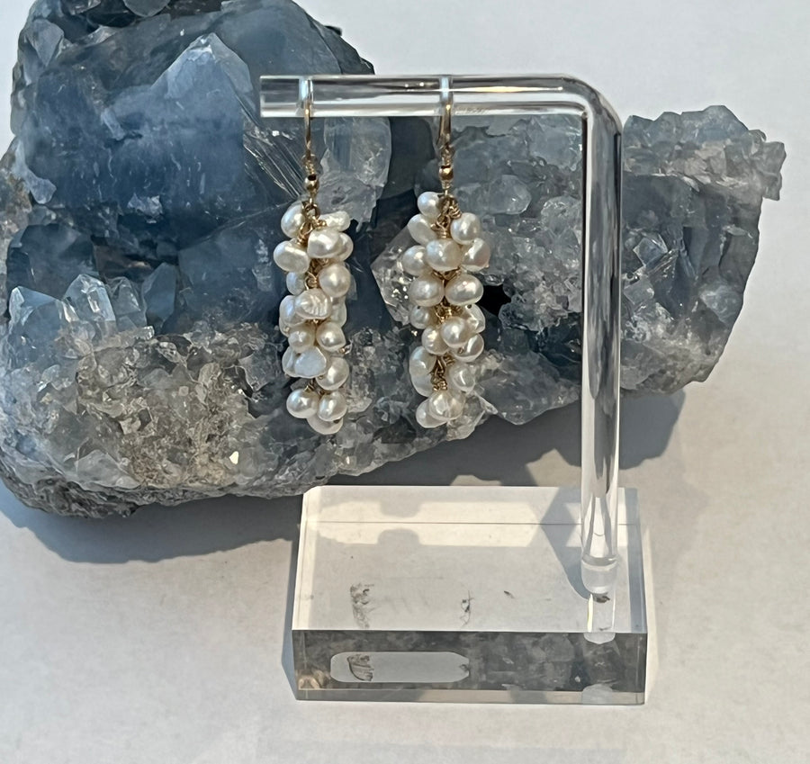 Pearl Wire-Wrapped Earrings