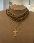 Flat Beaded Tigers Eye Necklace
