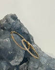 14k Yellow Gold Hoops with Diamonds