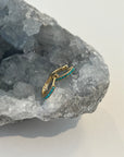 Gold Huggies With Turquoise
