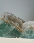 Green Fluorite with Quartz Druzy Cap