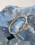 Natural Mother Of Pearl Heart Ring With Pave Diamonds 14k Yellow Gold
