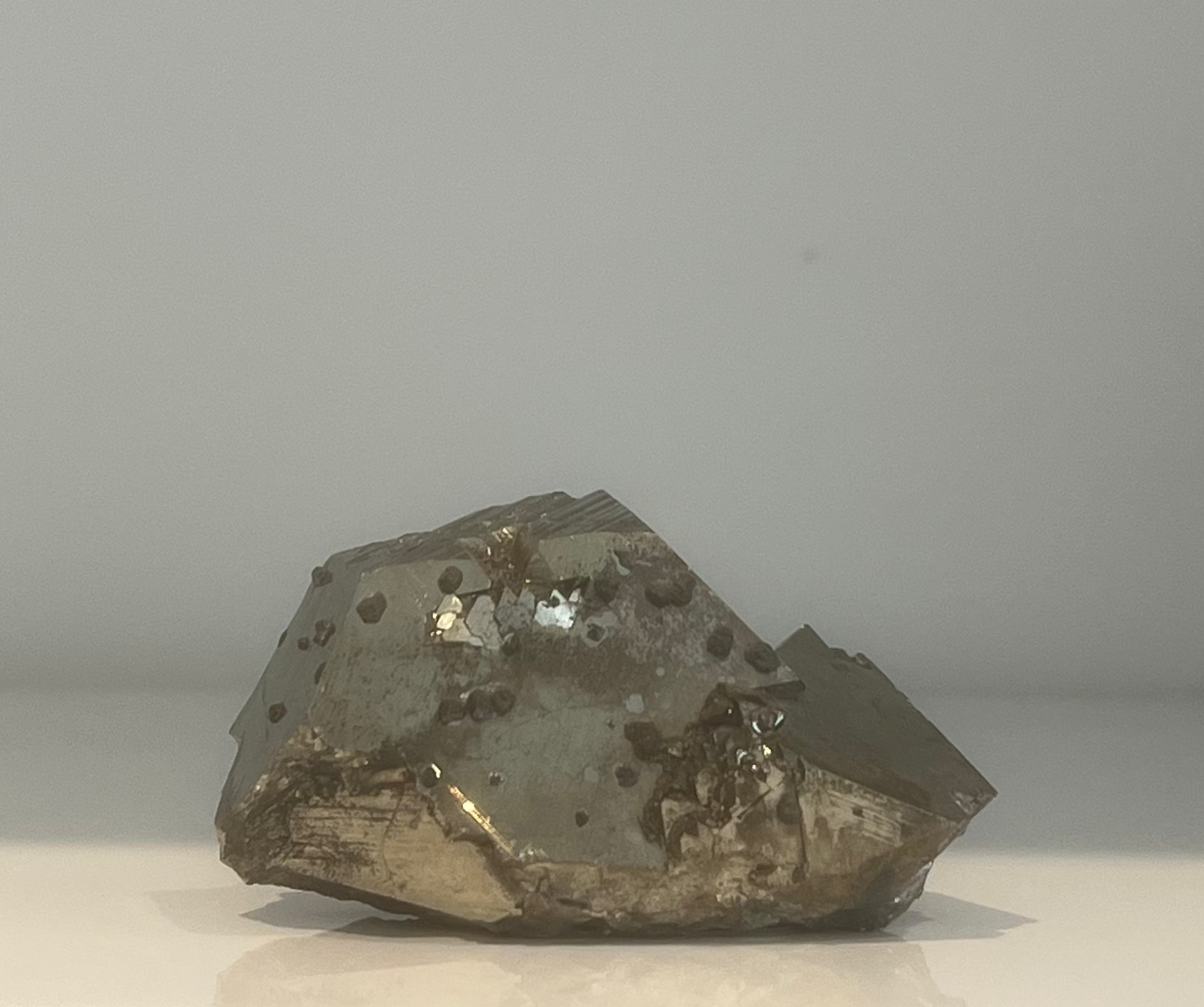 Pyrite on white background