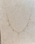 Seven Bezel-Set Diamond Shaker Necklace in 14K Yellow Gold