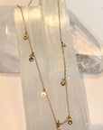 Seven Bezel-Set Diamond Shaker Necklace in 14K Yellow Gold