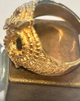 Athena Owl Ring Size 6.5  -   14K YG Plated