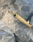 Fish Pendant 14K YG & Disc Extension Chain