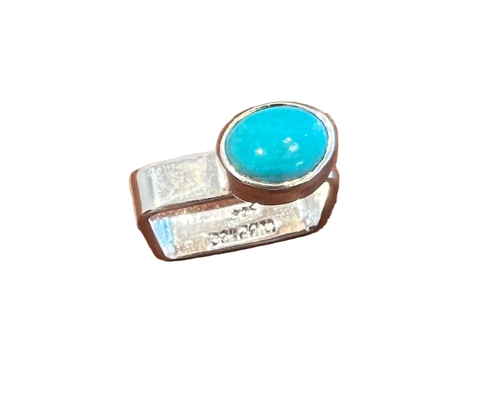 Sterling Silver and Turquoise Modern Square Band Ring