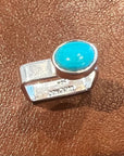 Sterling Silver and Turquoise Modern Square Band Ring