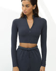 Crop Zip Long Sleeve