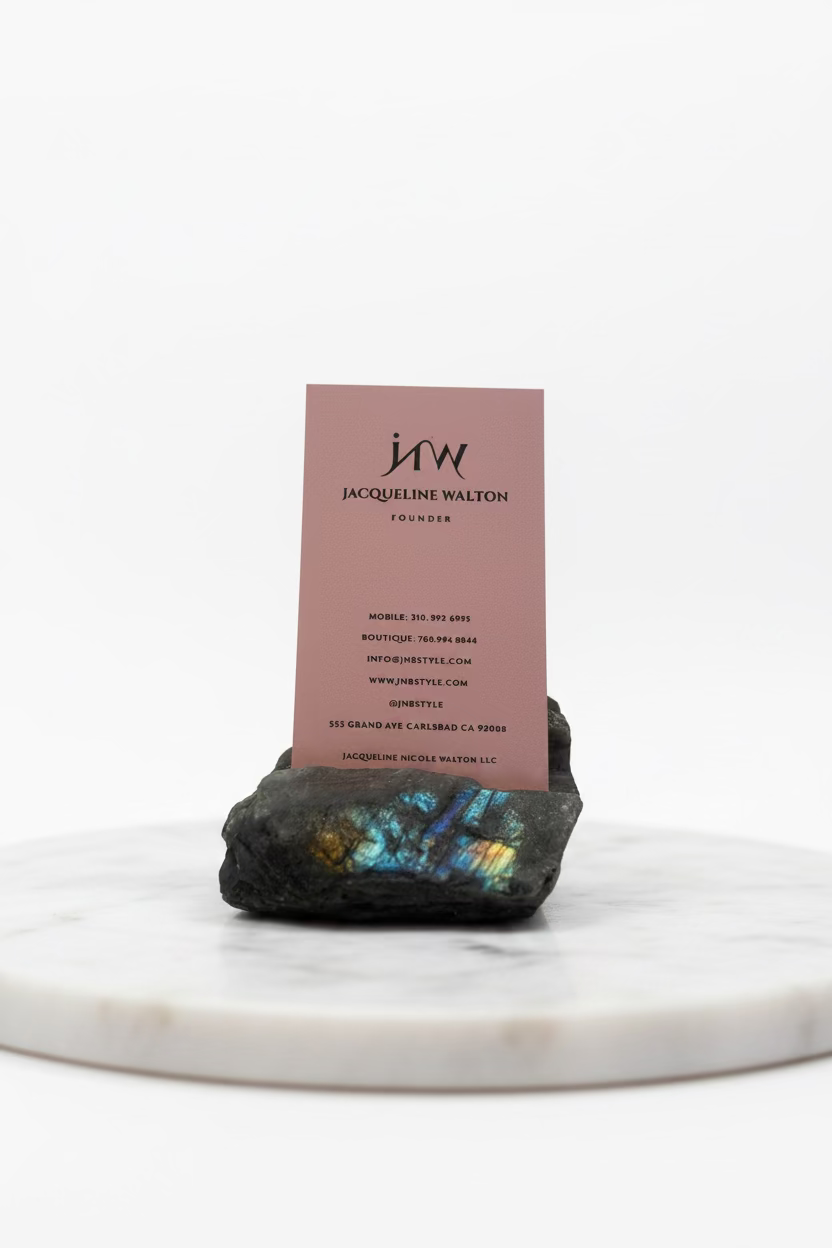 Labradorite Card Holder with Cards
