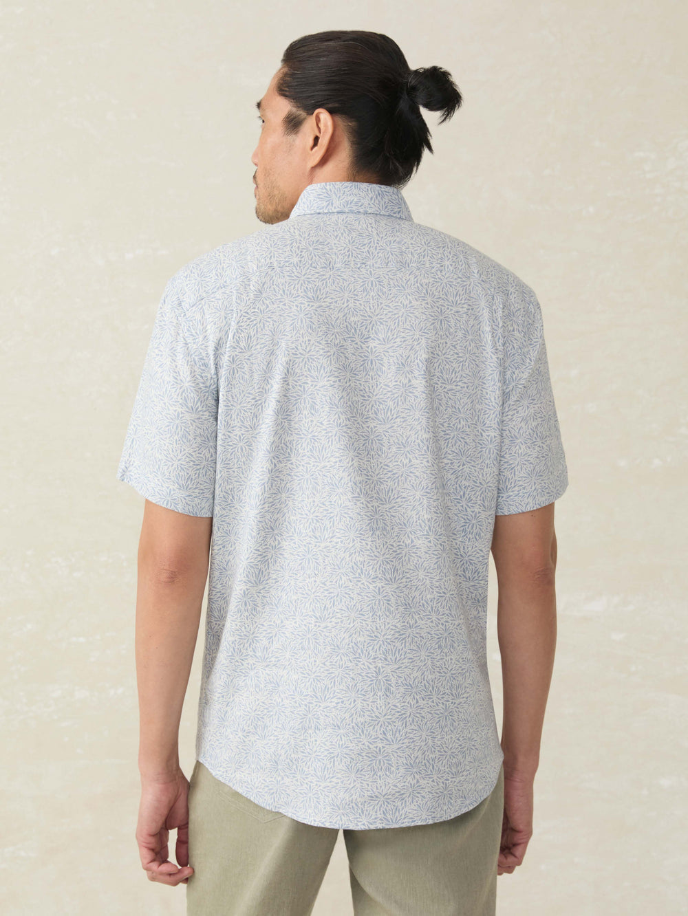 Short-Sleeve Breeze Shirt - Sky Blue Frond