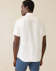 SS Palma Linen Shirt Short Sleeve - Bright White Basketweave