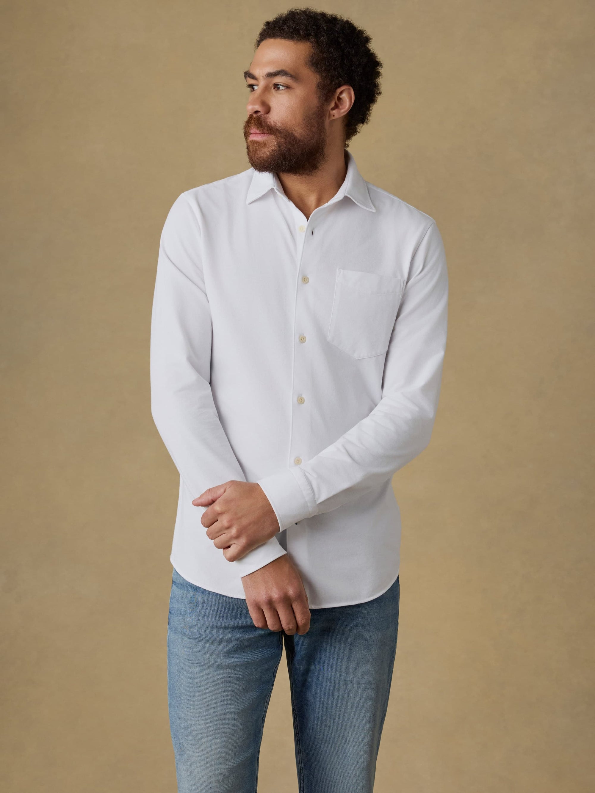 Costa Pique Shirt Pure White