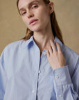 Coastal Poplin Relaxed Shirt - Blue Current