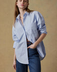 Coastal Poplin Relaxed Shirt - Blue Current