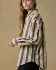 Cotton Linen Relaxed Shirt - Pine Bay Stripe