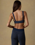 Miramar Linen Sweater Bralette - Navy Stripe