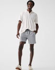 Short Sleeve Laguna Linen Polo - Clean Linen Heather