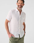 Short-Sleeve Laguna Linen Shirt - White