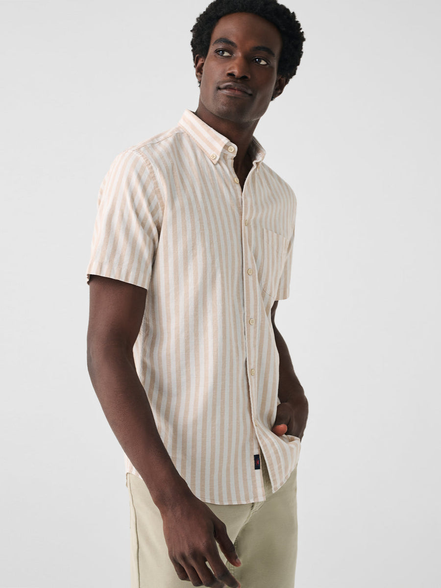Short-Sleeve Breeze Shirt - Sand Stripe