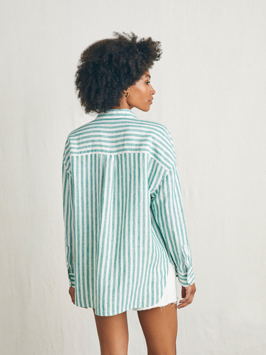 Laguna Linen Relaxed Shirt Bottle Green Lucy