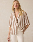 Palma Linen Camp Shirt - Cocoa Beach Stripe