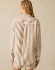 Laguna Linen Relaxed Shirt - Cocoa Grove Stripe