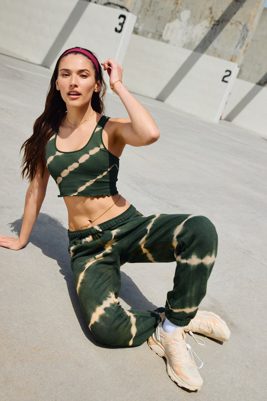 Tie Dye Luna Sweatpant Loden Tie Dye