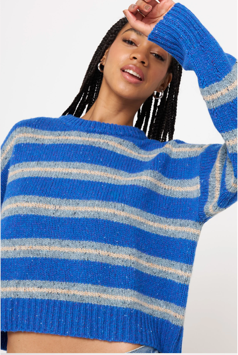 Wilder Stripe Sweater in Azul