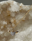 Winged Pave Diamond Heart Necklace