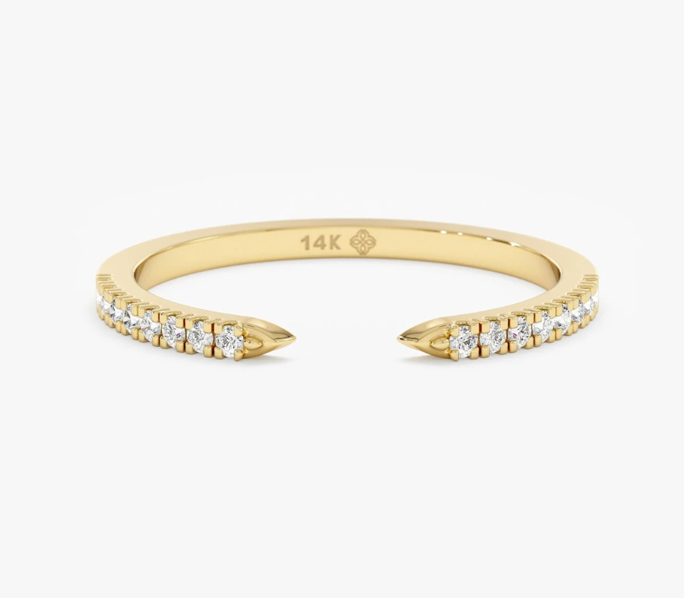 Open Diamond Eternity Cuff Ring in 14K Gold