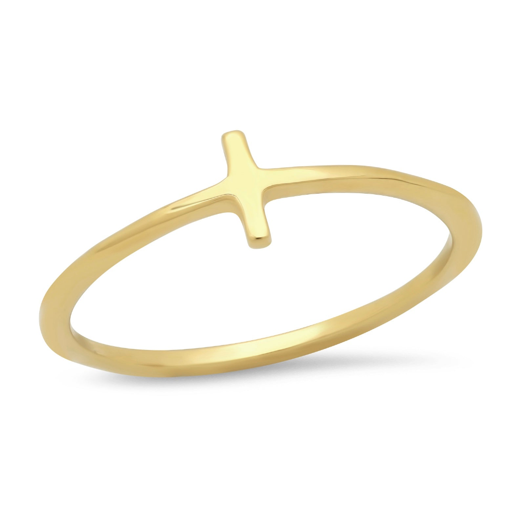 Cross Midi - 14k Gold