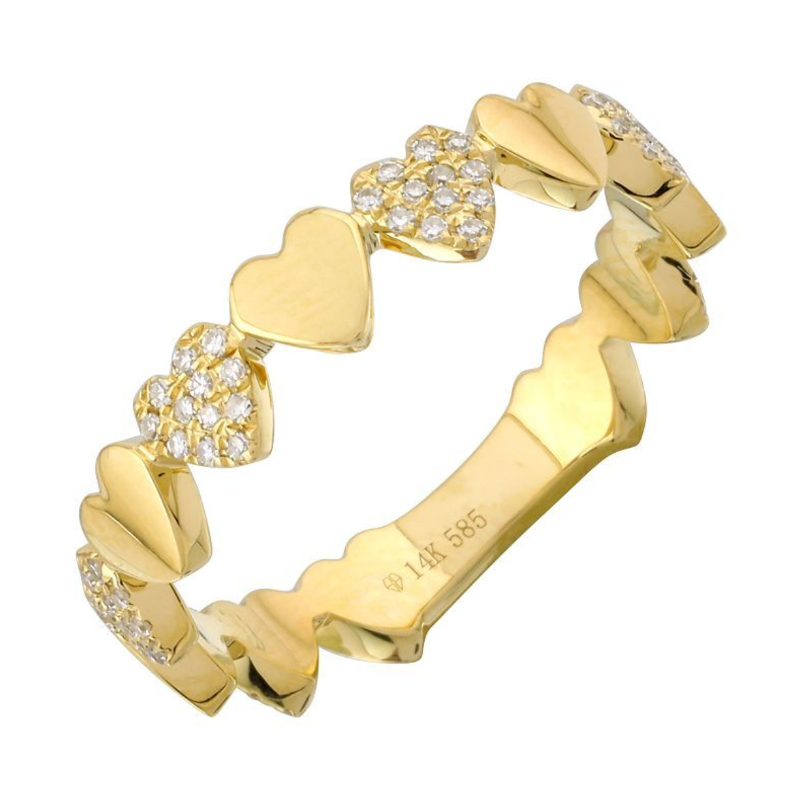 Alternating Hearts Ring