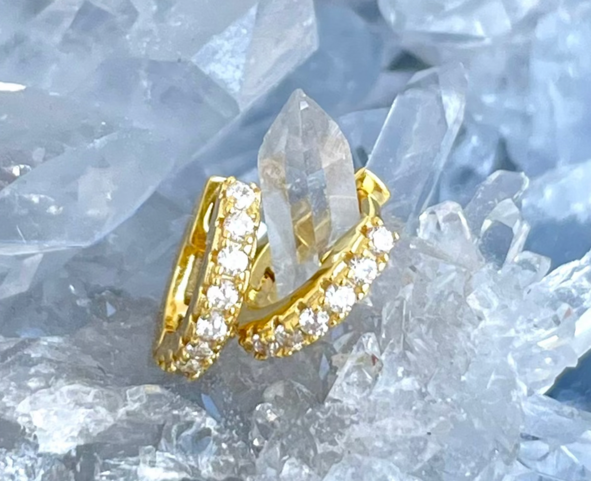 Micro Gold Vermiel Huggie