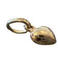 A 14k gold heart-shaped pendant charm displayed on its side, with a white background.