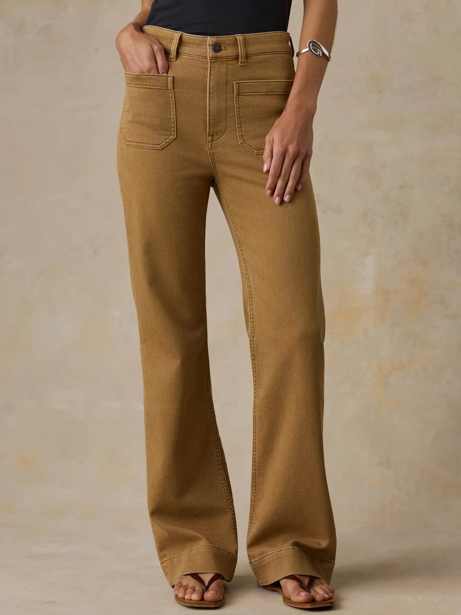 Stretch Terry Patch Pocket Pant - Elk Brown