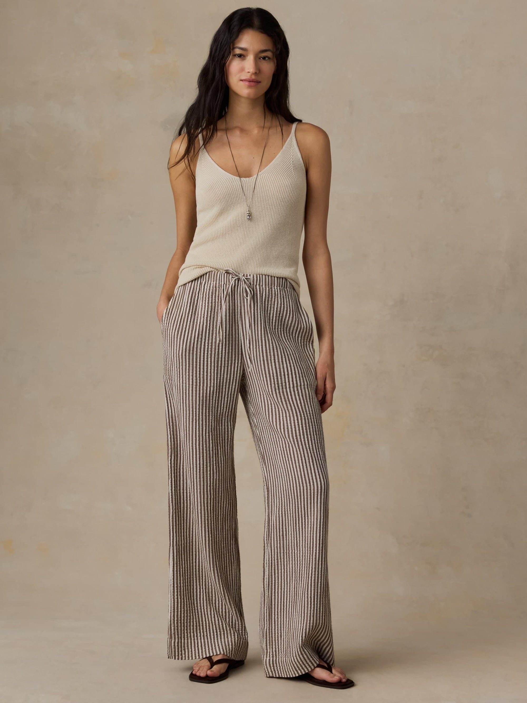 Dune Cotton Gauze Laidback Pant -  Mocha Mist