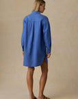Laguna Linen Kova Shirtdress - Paradise Blue