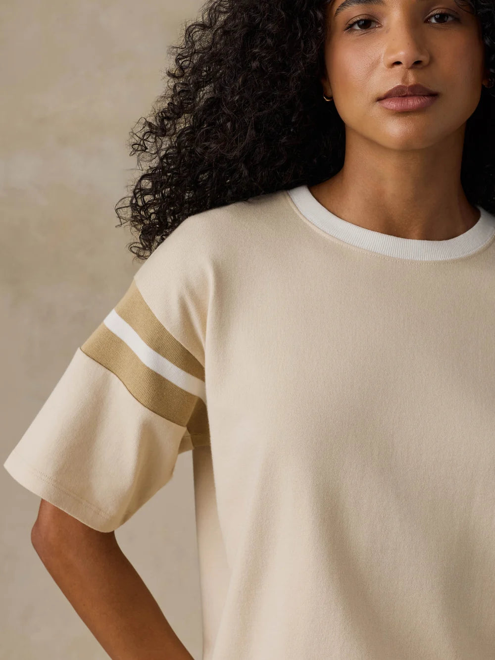 Sport Jersey Throwback Tee - Summer Sand Varsity
