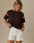 Sport Jersey Throwback Tee - Espresso Varsity