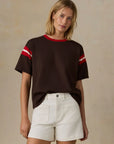 Sport Jersey Throwback Tee - Espresso Varsity