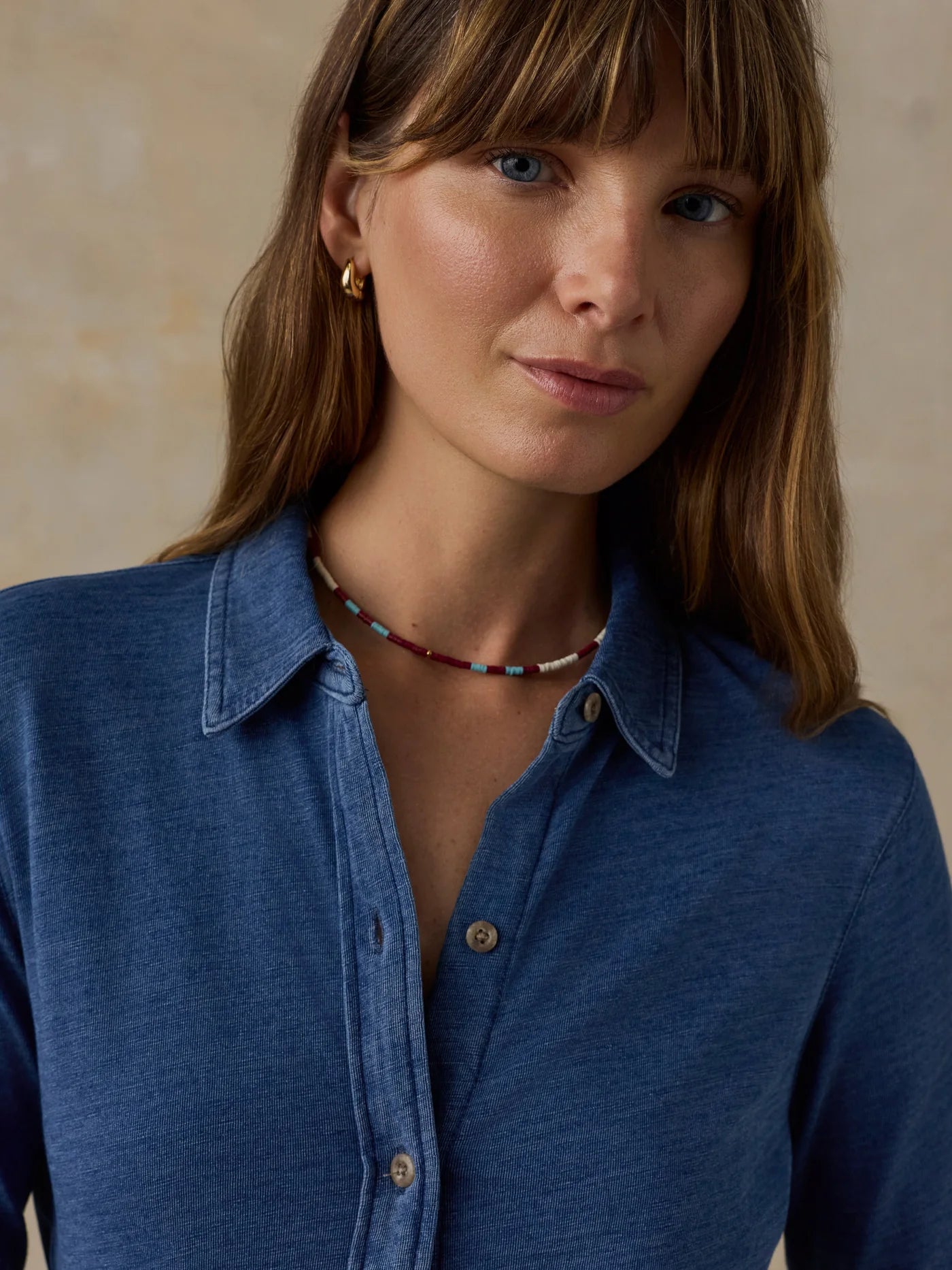 Sunwashed Knit Shirt - Medium Indigo Wash